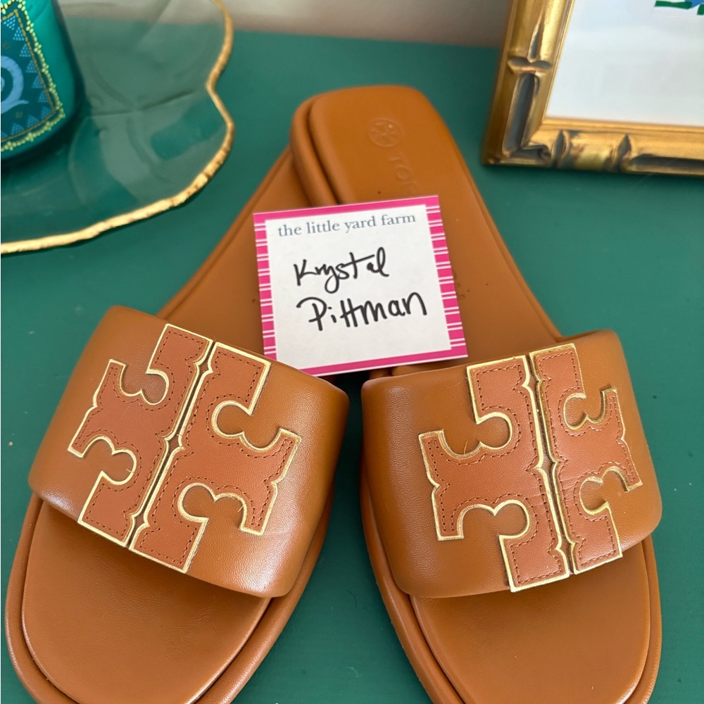 Tory Burch double t sport slide